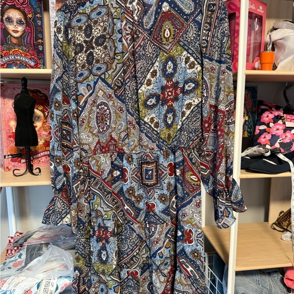 Emma & Michelle Paisley Print Mini Dress – Size Medium - Picture 7 of 7